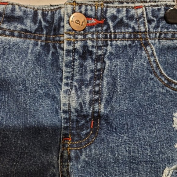 vtg lei dark wash cut off jean shorts size 3 vinta - Picture 6 of 11